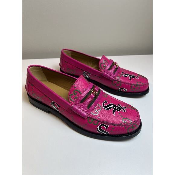 NEW GUCCI x WHITE SOX MEN\'S INTERLOCKING GG LOAFERS GUCCI 8 (US 8.5 )
